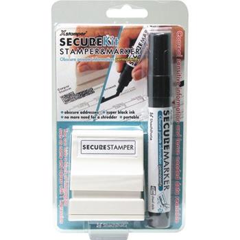 Xstamper Small Security Stamper Kit, 0.5&quot; x 1.69&quot;, Black, 1/Pack
