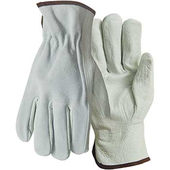 Wells Lamont Industrial Driver Glove, Grain Leather Palm, Split Back, Gunn Cut, Medium