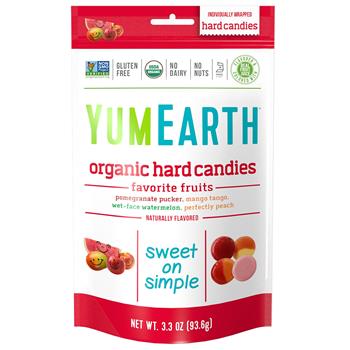 YumEarth Organic Favorite Fruit Hard Candies, 3.3 oz, 3/PK