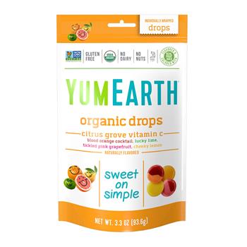YumEarth Organic Vitamin C Citrus Grove Drops, 3.3 oz, 3/PK