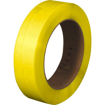 W.B. Mason Co. Polypropylene Strapping, Hand Grade, Embossed, 16 in x 6 in Core, 1/2 in x .022 in x 7,200 ft, Yellow