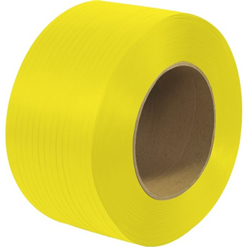 W.B. Mason Co. Polypropylene Strapping, Machine Grade, Embossed, 9 in x 8 in Core, 1/4 in x .020 in x 20,000 ft, Yellow