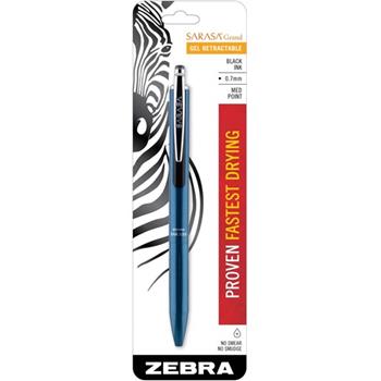 Zebra Sarasa Grand Retractable Gel Pen, Medium 0.7 mm, Black Ink, Turquoise Barrel