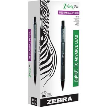 Zebra Z-Grip Plus Mechanical Pencil, 0.7 mm, Assorted, Dozen