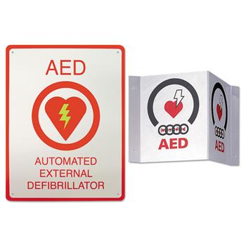 ZOLL AED Wall Sign Package, 8 1/2 x 11, White/Red, 2/Kit