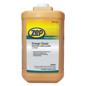 Zep Professional Industrial Hand Cleaner, Gel, Orange, 1 Gallon Bottle, 4/Carton
