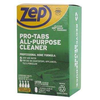 Zep Pro-Tabs All Purpose Cleaner, Dissolvable Tablets, 4/Box