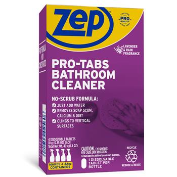 Zep Pro-Tabs Bathroom Cleaner, Dissolvable Tablets, 4/Box