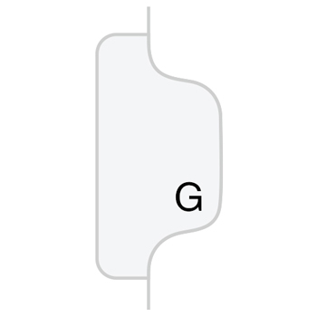 Legal Tabs 90000 Series Alpha Side Tab Legal Index Divider, Preprinted &quot;G&quot;, 25/Pack
