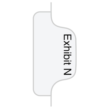 Legal Tabs 90000 Series Legal Exhibit Index Dividers, 1/10 Cut Tab, &quot;Exhibit N&quot;, 25/Pack