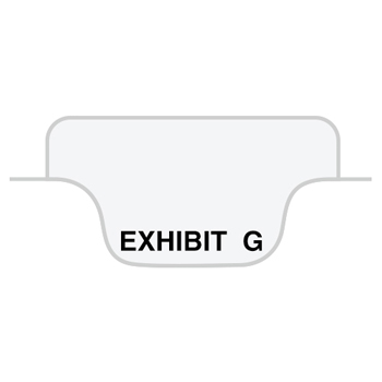 Legal Tabs 80000 Series Legal Index Dividers, Bottom Tab, Printed &quot;Exhibit G&quot;, 25/Pack