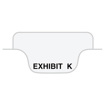 Legal Tabs 80000 Series Legal Index Dividers, Bottom Tab, Printed &quot;Exhibit K&quot;, 25/Pack