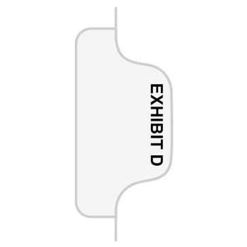 Legal Tabs 80000 Series Legal Index Dividers, Side Tab, Printed &quot;Exhibit D&quot;, 25/Pack
