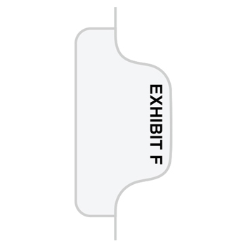 Legal Tabs 80000 Series Legal Index Dividers, Side Tab, Printed &quot;Exhibit F&quot;, 25/Pack