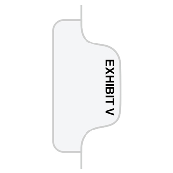 Legal Tabs Kleer-Fax&#174; Legal Index Divider, Avery&#174; Style, Letter Size, Side Tab, 1/10th cut, Exhibit V