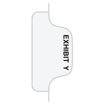 Legal Tabs Kleer-Fax&#174; Legal Index Divider, Avery&#174; Style, Letter Size, Side Tab, 1/10th cut, Exhibit Y