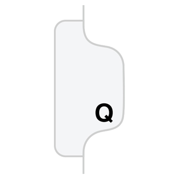 Legal Tabs 80000 Series Legal Index Dividers, Side Tab, Printed &quot;Q&quot;, White, 25/Pack
