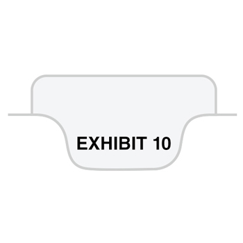 Legal Tabs 80000 Series Legal Index Dividers, Bottom Tab, Printed &quot;Exhibit 10&quot;, 25/Pack