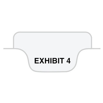Legal Tabs 80000 Series Legal Index Dividers, Bottom Tab, Printed &quot;Exhibit 4&quot;, 25/Pack