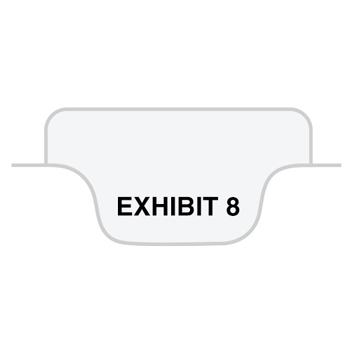 Legal Tabs 80000 Series Legal Index Dividers, Bottom Tab, Printed &quot;Exhibit 8&quot;, 25/Pack