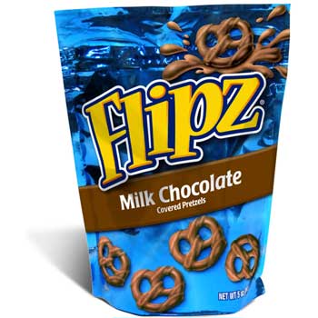 Flipz Milk Chocolate Covered Pretzels, 5 oz. Bag, 6/CS
