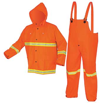 MCR Safety Luminator™ Coat, Hood Attached, .35mm PVC/Poly, Orange, XL