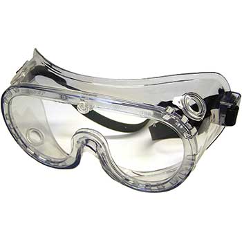 MCR Safety 22 Series Goggle, Ventless, Rubber Strap, Clear Anti Fog