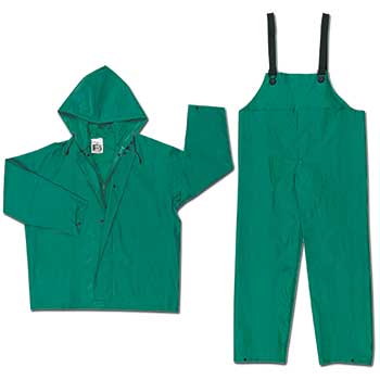 MCR Safety Dominator 2 Piece Suit, .42mm PVC/Poly, Green, Medium