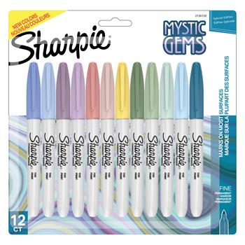 Sharpie Permanent Markers, Mystic Gem Special Edition, Fine Point, Assorted, 12/PK