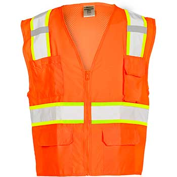 ML Kishigo Solid Front with Mesh Back Vest, Orange, X-Large