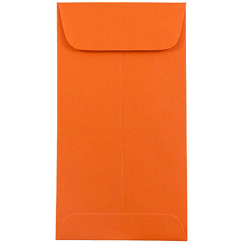 JAM Paper #7 Business Colored Envelopes, 3 1/2&quot; x 6 1/2&quot;, Orange Recycled, 50/BX
