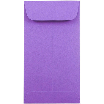 JAM Paper #7 Business Colored Envelopes, 3 1/2&quot; x 6 1/2&quot;, Violet Purple Recycled, 50/BX