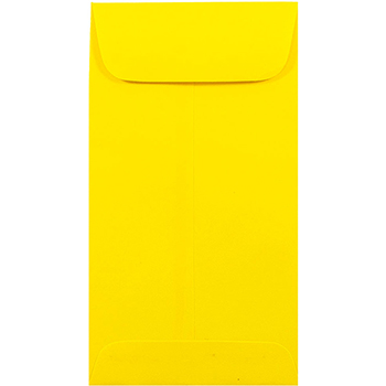 JAM Paper #7 Business Colored Envelopes, 3 1/2&quot; x 6 1/2&quot;, Yellow Recycled, 500/CT