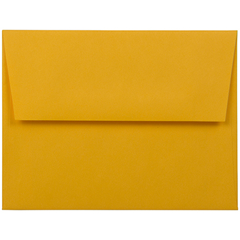JAM Paper A2 Colored Invitation Envelopes, 4 3/8&quot; x 5 3/4&quot;, Gold Yellow, 1000/CT