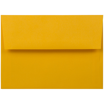 JAM Paper A7 Colored Invitation Envelopes, 5 1/4&quot; x 7 1/4&quot;, Gold Yellow, 1000/CT