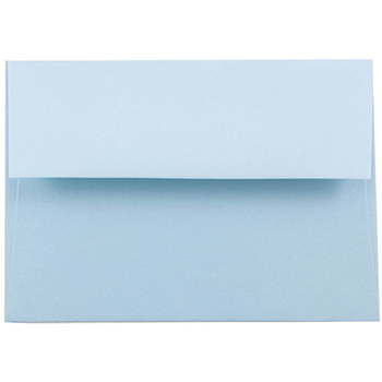 JAM Paper A2 Premium Invitation Envelopes, 4 3/8&quot; x 5 3/4&quot;, Pastel Baby Blue, 250/CT