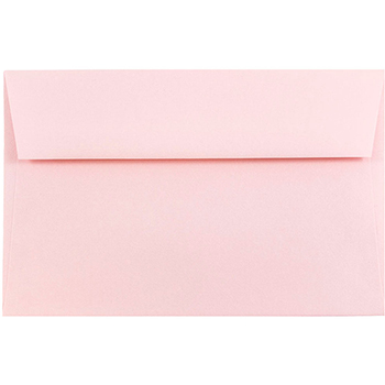 JAM Paper A9 Premium Invitation Envelopes, 5 3/4&quot; x 8 3/4&quot;, Baby Pink, 250/CT