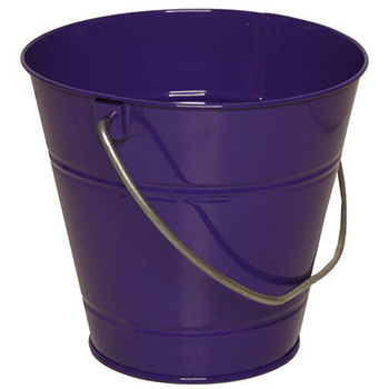 JAM Paper Metal Pail Bucket, 3 3/4&quot; x 6&quot; x 5 1/4&quot;, Purple, 36/PK