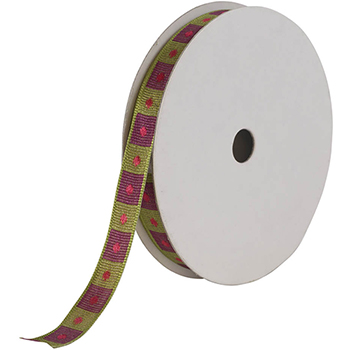 JAM Paper Holiday Ribbon, 3/8&quot; x 3 yd., Red and Green Check