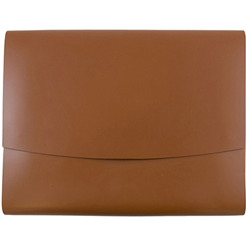 JAM Paper Italian Leather Portfolios with Snap Closure, 10 1/2&quot; x 13&quot; x 3/4&quot;, Brown, 12/PK