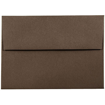 JAM Paper A6 Premium Invitation Envelopes, 4 3/4&quot; x 6 1/2&quot;, Chocolate Brown Recycled, 250/CT
