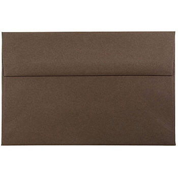 JAM Paper A8 Premium Invitation Envelopes, 5 1/2&quot; x 8 1/8&quot;, Chocolate Brown Recycled, 250/CT