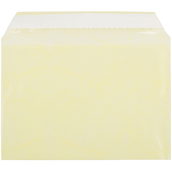 JAM Paper Cello Sleeves with Self Adhesive Closure, 5 1/16&quot; x 7 3/16&quot;, Yellow Fiber, 100/PK