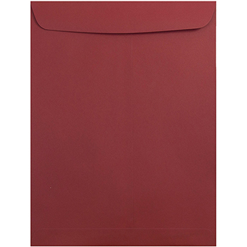 JAM Paper Open End Catalog Premium Envelopes, 10&quot; x 13&quot;, Dark Red, 50/BX