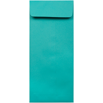 JAM Paper #12 Policy Business Colored Envelopes, 4 3/4&quot; x 11&quot;, Sea Blue Recycled, 500/CT