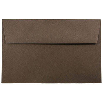 JAM Paper A9 Premium Invitation Envelopes, 5 3/4&quot; x 8 3/4&quot;, Chocolate Brown Recycled, 250/CT