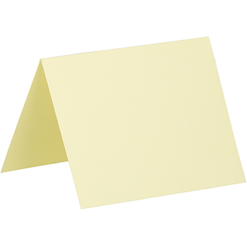 JAM Paper Blank Fold Over Cards, 4.38&quot; x 5.44&quot;, Light Yellow, 25 Cards/Pack