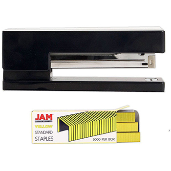 JAM Paper Office &amp; Desk Sets, Black &amp; Yellow, 2/PK