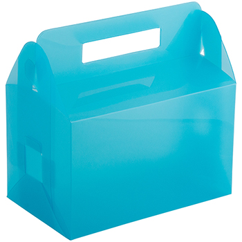 JAM Paper Lunchbox, Plastic, Rectangular, 7-3/4&quot; L x 4-3/4&quot; W x 4 3/4&quot; H, Blue Frost