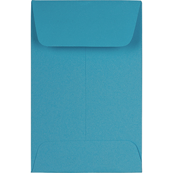 JAM Paper #1 Coin Business Colored Envelopes, 2 1/4&quot; x 3 1/2&quot;, Blue Recycled, 50/BX